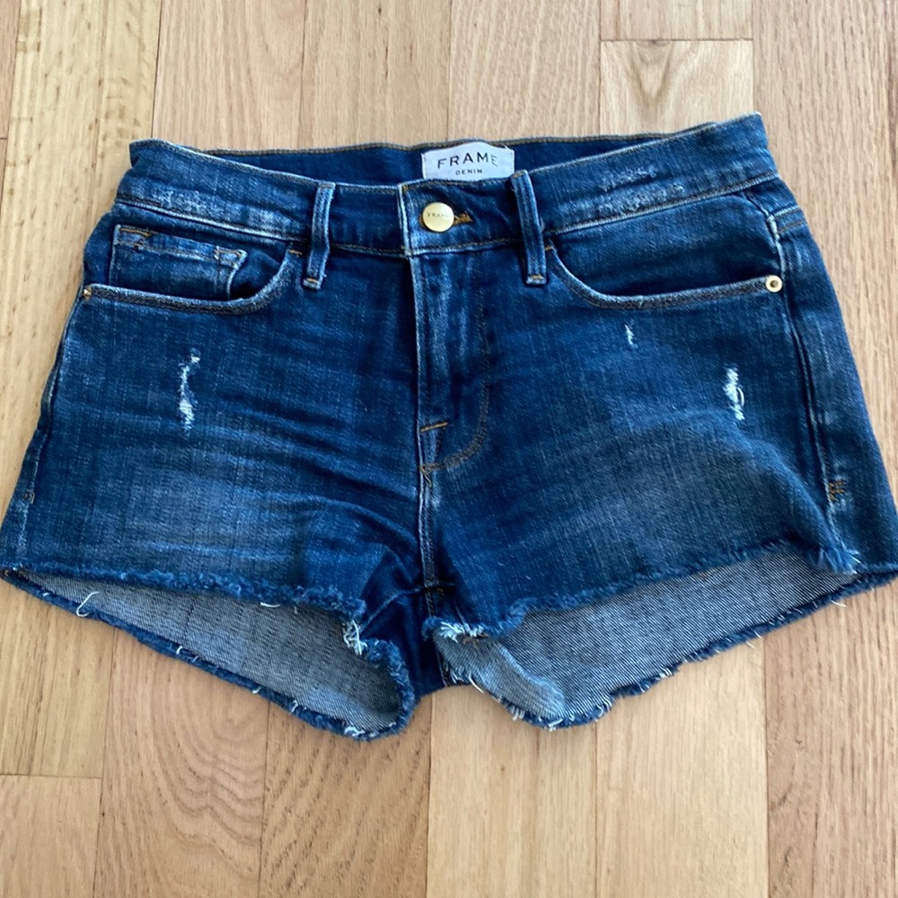 Frame Le Cutoff Denim Shorts Size 24